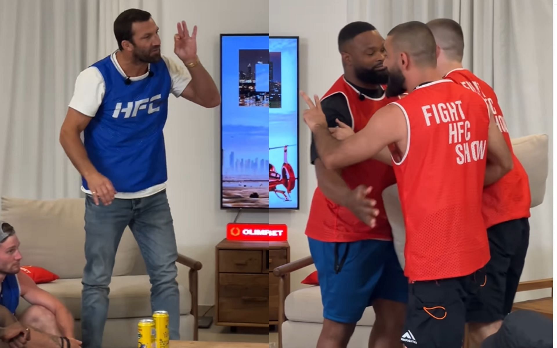 Luke Rockhold (left) almost involved in brawl with contestant from Ultimate Fighter spin-off (right) [Images courtesy: @hardcorefc_mma on Instagram]