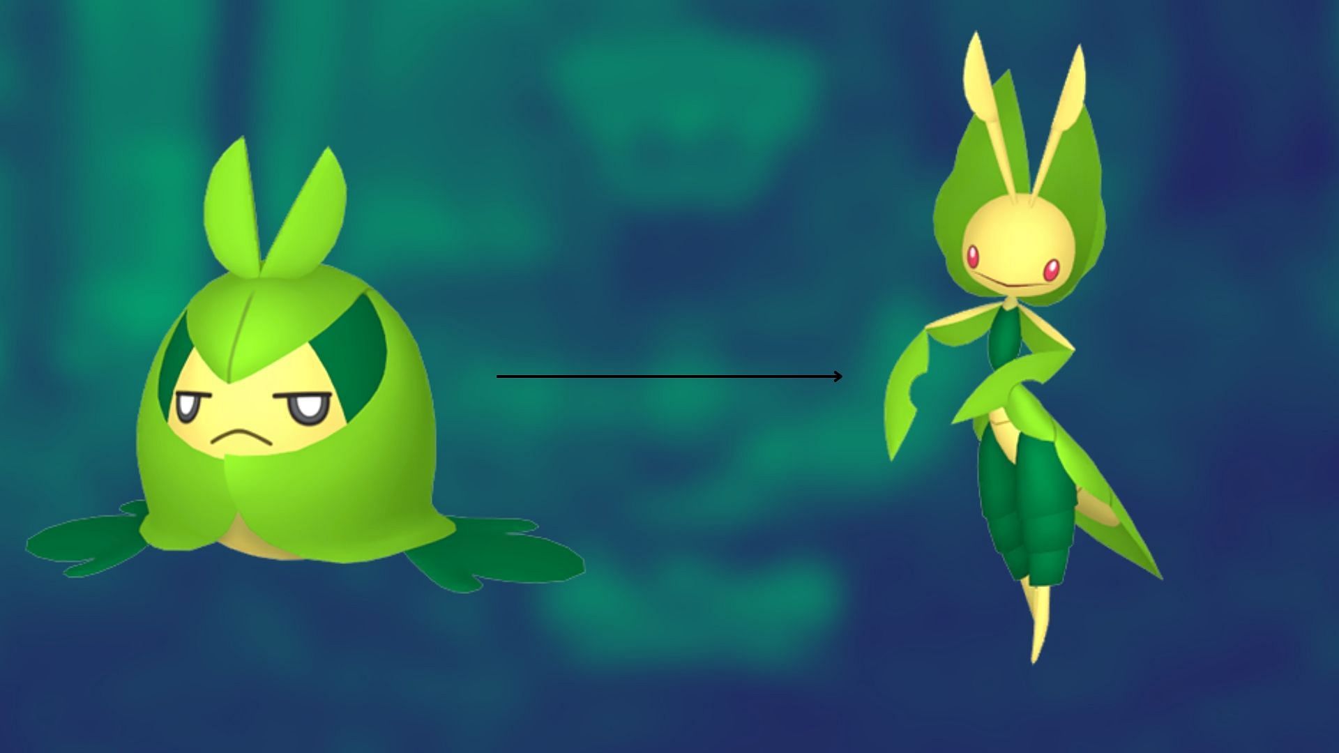 Swadloon into Leavanny (Image via The Pokemon Company)