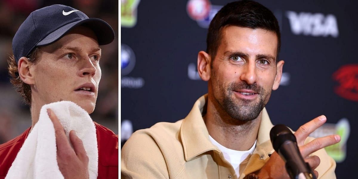 Jannik Sinner (L) &amp; Novak Djokovic (R) (Image source: GETTY)