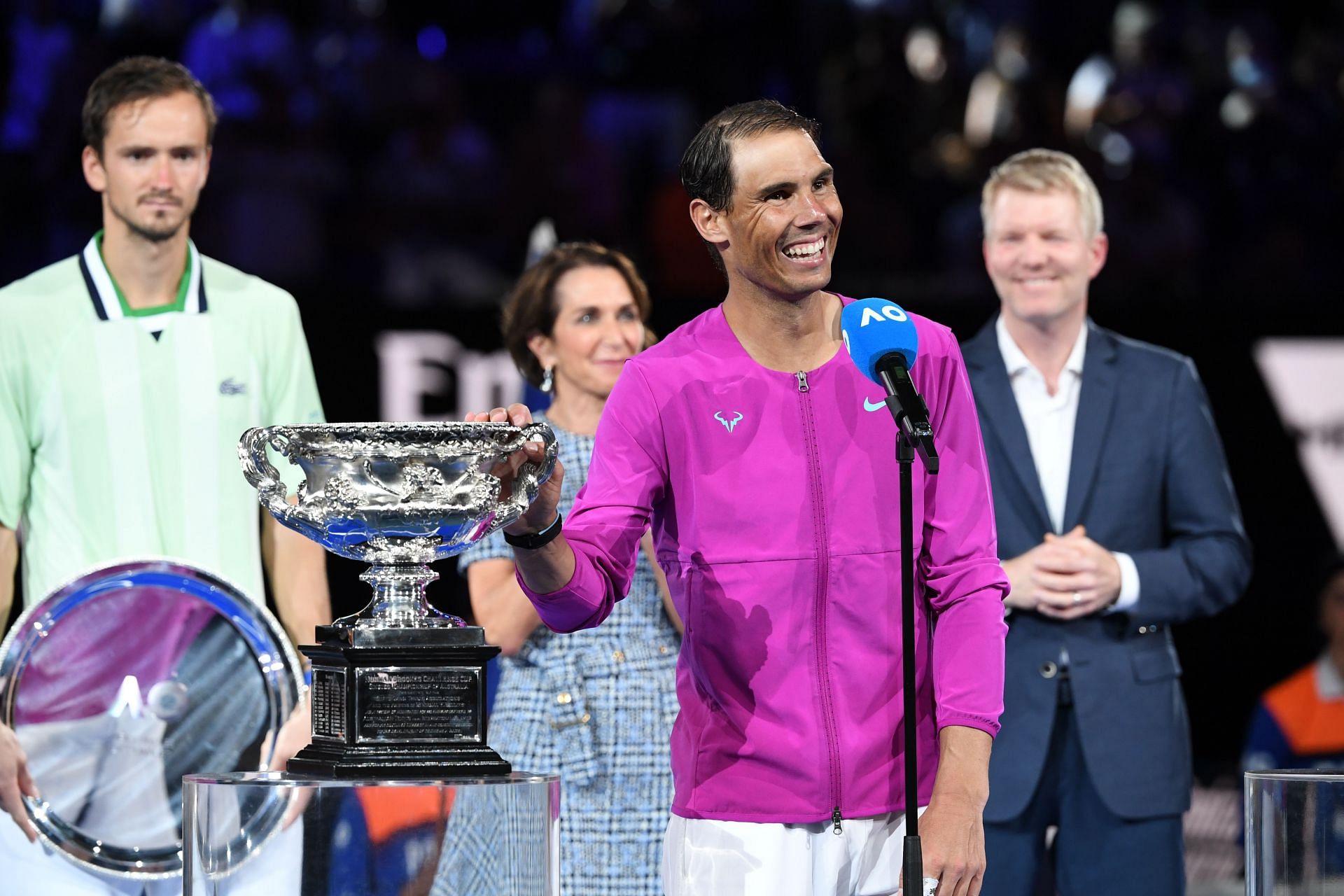 Daniil Medvedev (L) pictured with Rafael Nadal at the 2022 Australian Open - Image Source: Getty