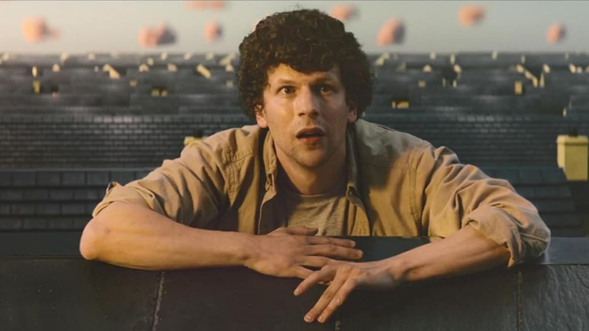 Jesse Eisenberg in Vivarium (2019) (image via A24)