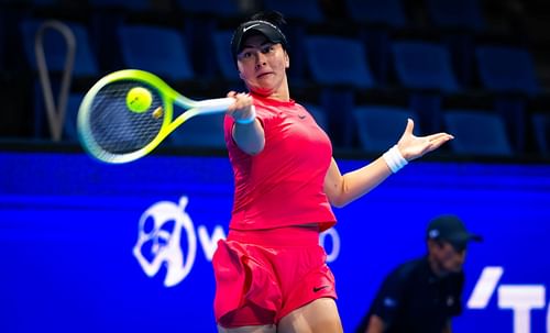 Bianca Andreescu in action at the 2024 Toray Pan Pacific Open (Picture: Getty)