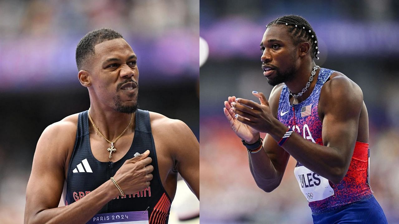 Zharnel Hughes and Noah Lyles (Images via: Both Getty)