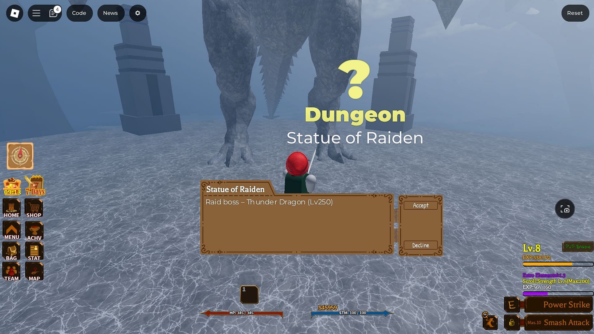 A high-level Dungeon (Image via Roblox)