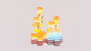 Minecraft player creates beautiful 3D animated fire and leaves
