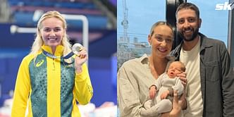 Days after saying she would trade her gold medals for a child, Ariarne Titmus babysits teammate Madi Wilson and her fiance Matthew Short's son