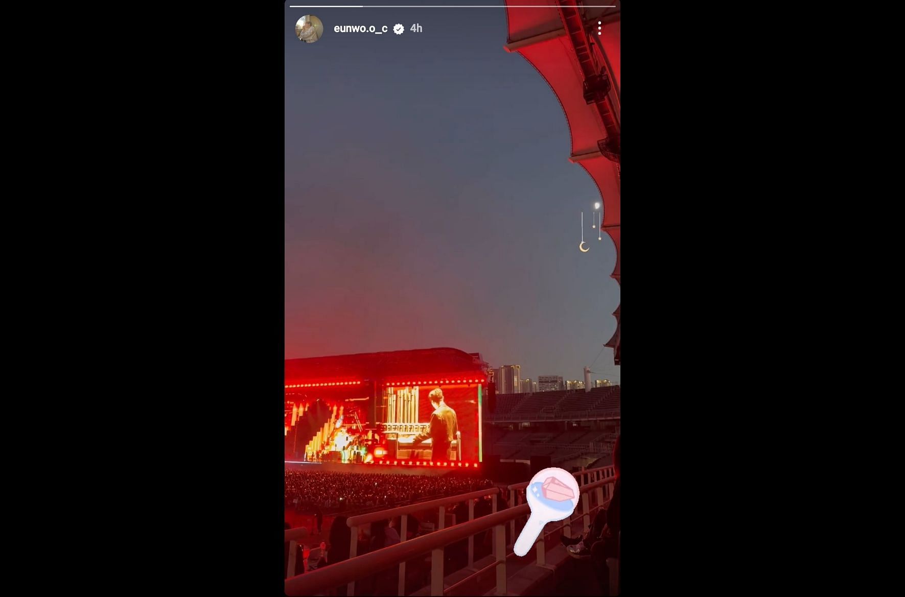 Cha Eun-woo shared a video from the SEVENTEEN concert on his story (Image via Instagram/@eunwo.o_c)