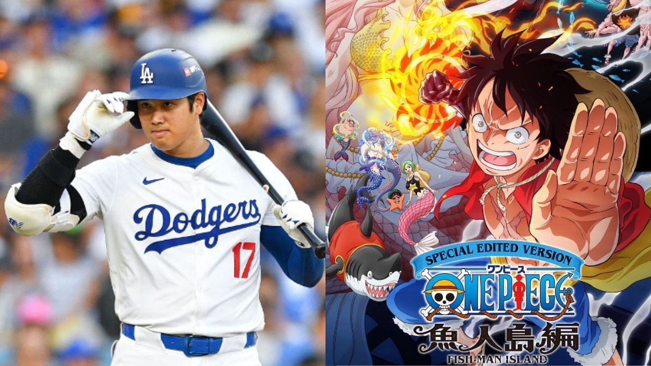 Image 1- Shohei Ohtani, Image 2- One Piece &quot;Fishman Island Arc Re-Edition&quot; Version Episode 1 (Image 1 from - Getty, Image 2 from - X/@AniNewsAndFacts)