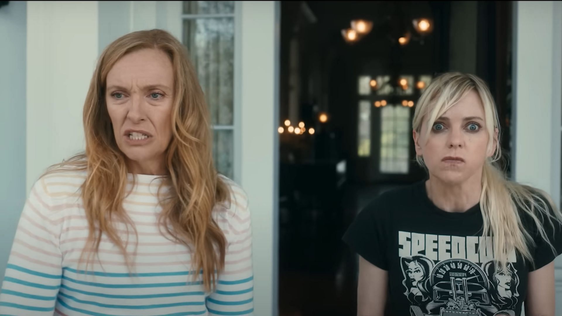 Toni Collette as Macey and Anna Faris as Savanna (Image via YouTube/@The Estate Movie)