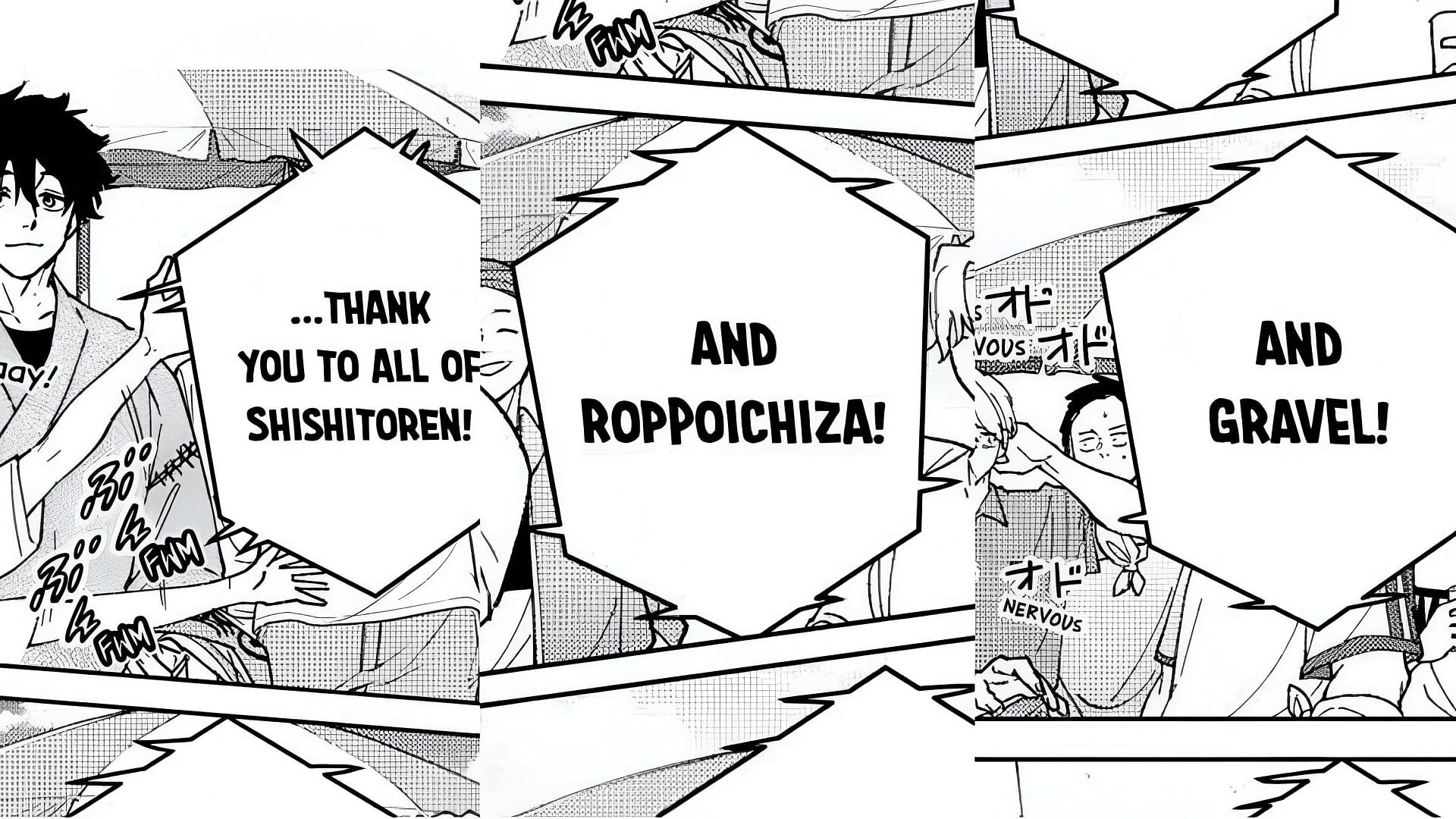 Umemiya thanking the other gangs for their services (Image via Kodansha)