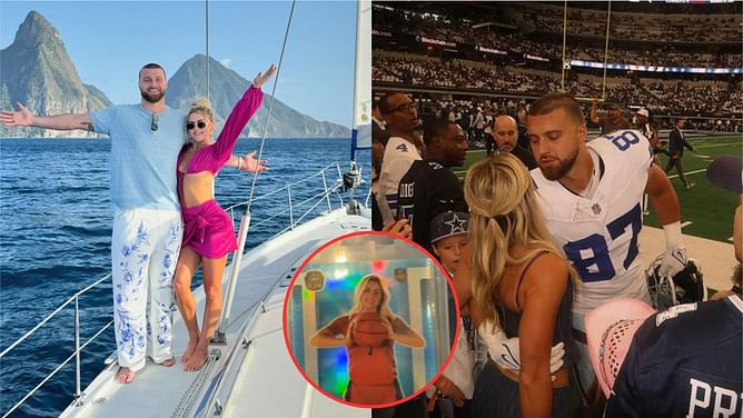 Cowboys' Jake Ferguson gushes over girlfriend Haley Cavinder's 1 of 1 Super Glow card: "Not for sale!!"