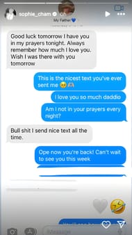Sophie Cunningham's text exchange with her father