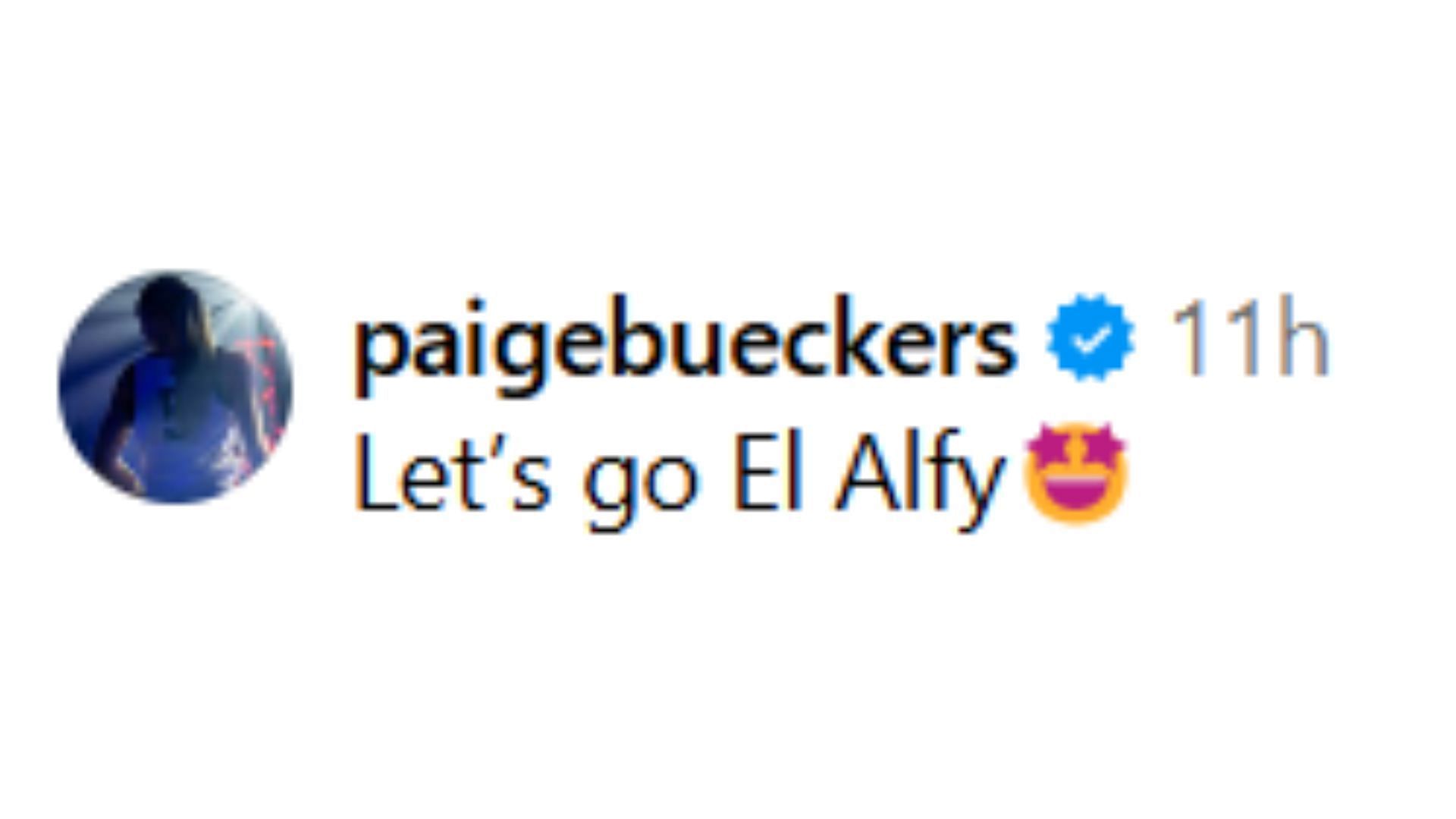 Paige Bueckers' reaction (Image Source: @janaelalfy8/Instagram)