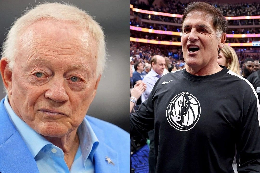 Jerry Jones, left, Mark Cuban, right