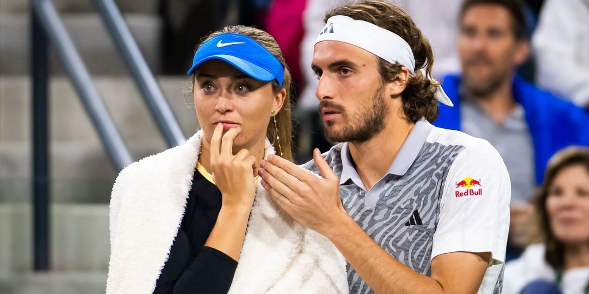 Paula Badosa pictured with boyfriend Stefanos Tsitsipas - Image Source: Getty