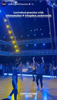 Stephen Nedoroscik teaching cartwheel to Ilona Maher (Instagram - @dancingwiththestars)