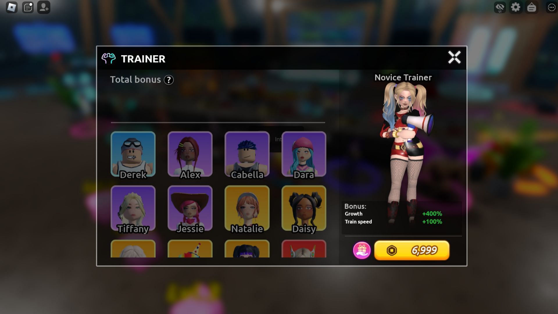 Trainers offer a good boost to your training (Image via Roblox)