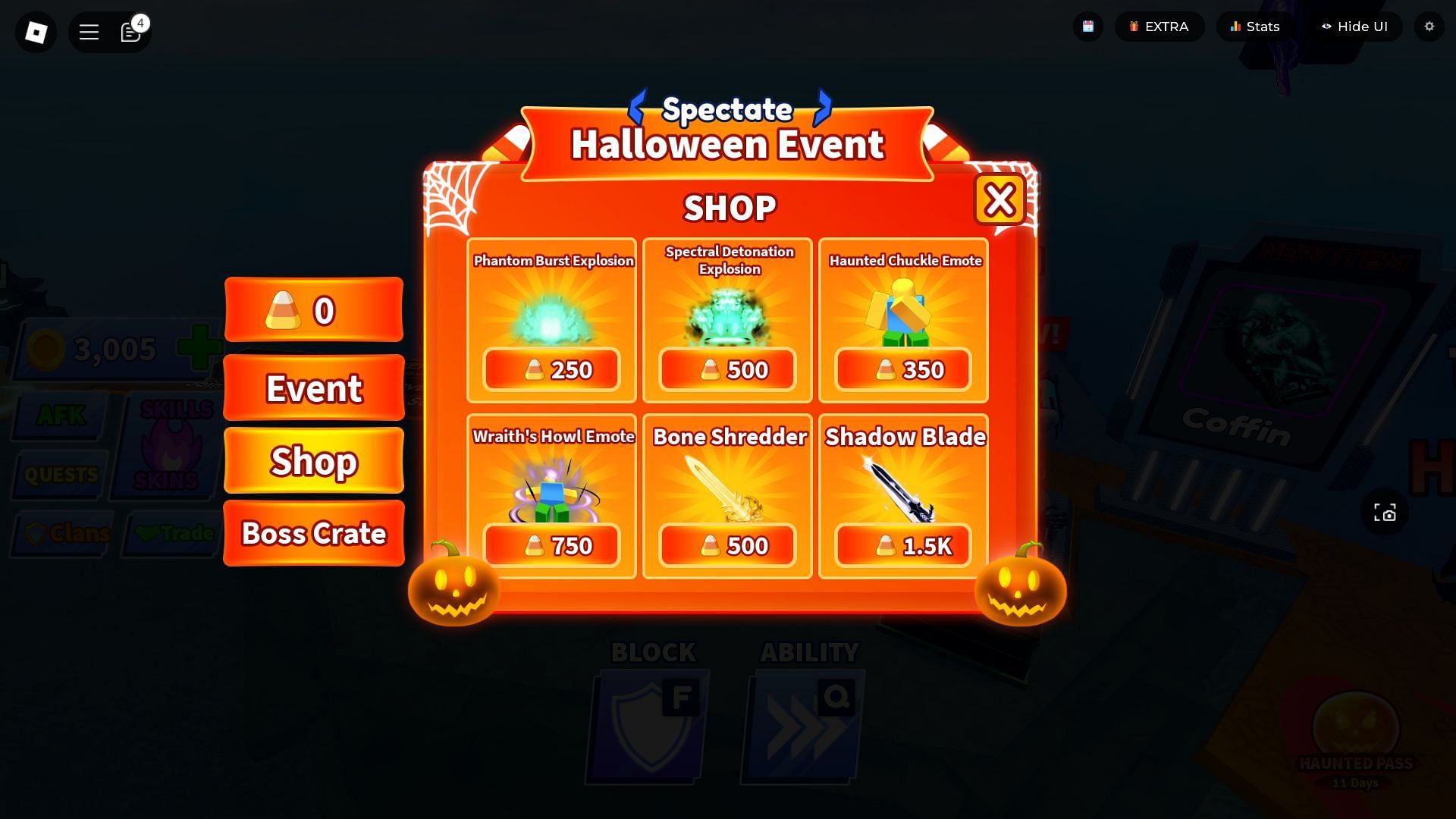 Halloween Event Shop (Image via Roblox)