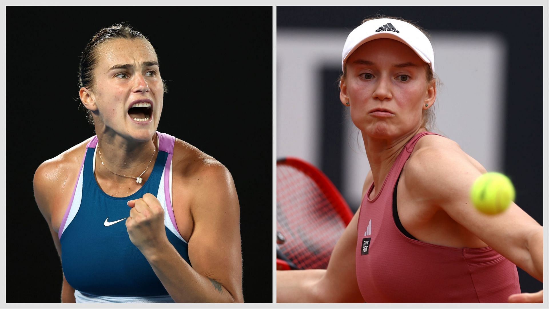 Aryna Sabalenka (L) and Elena Rybakina | Images: Getty