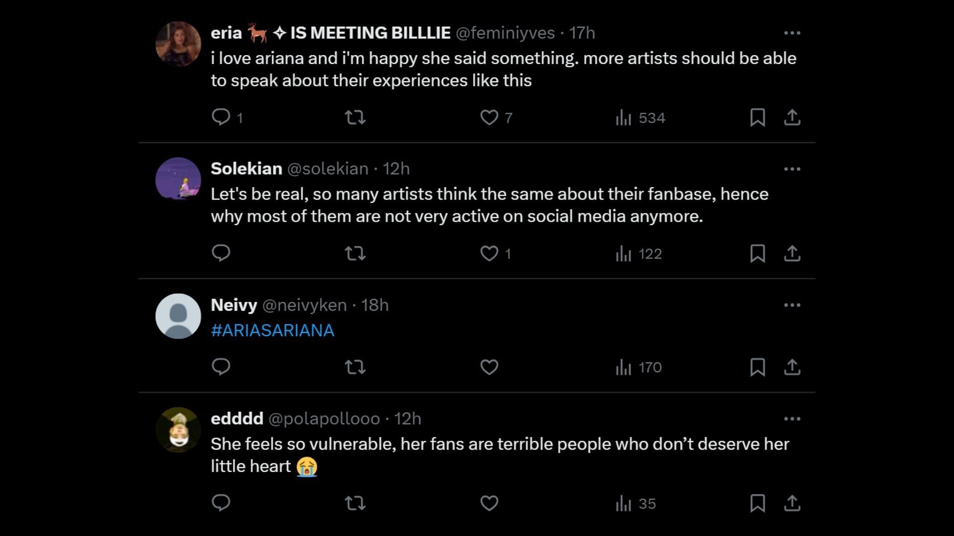 Social media users agreed with Grande (Image via X/@PopCrave)
