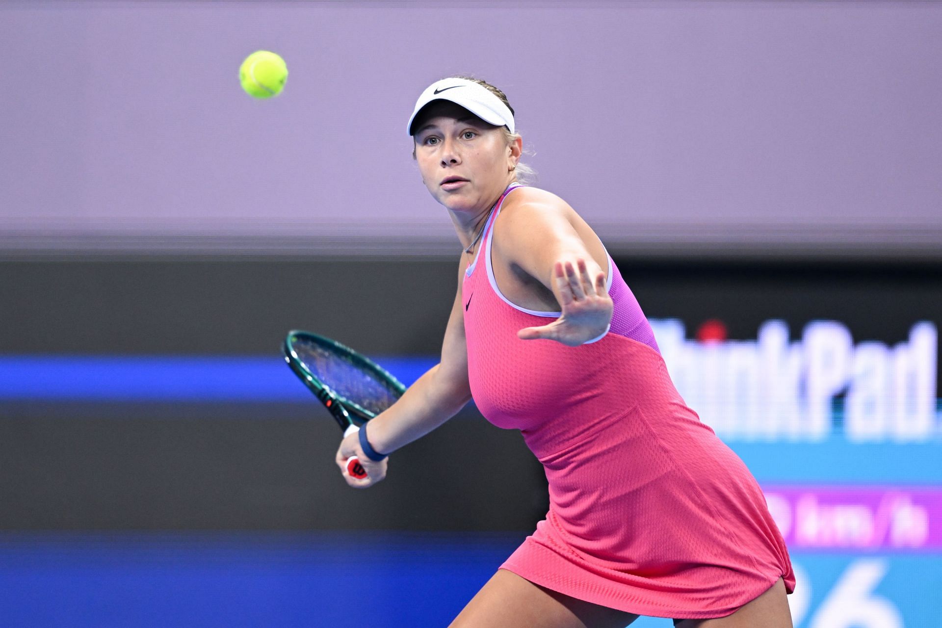 Amanda Anisimova in action at the 2024 China Open (Picture: Getty)