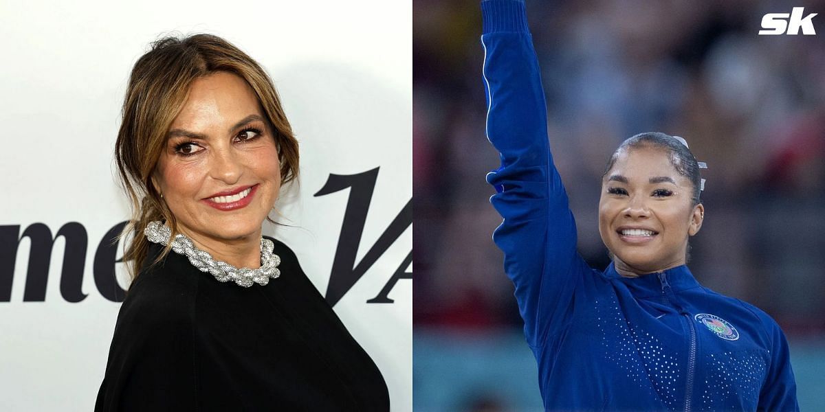 Mariska Hargitay reflects at Jordan Chiles draping her Olympic gold medal around her daughter in Paris. (Image by Getty)