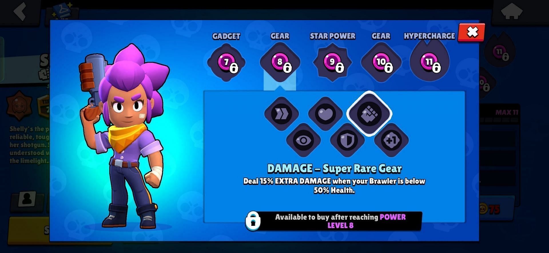 Damage Gear for Shelly (Image via Supercell)