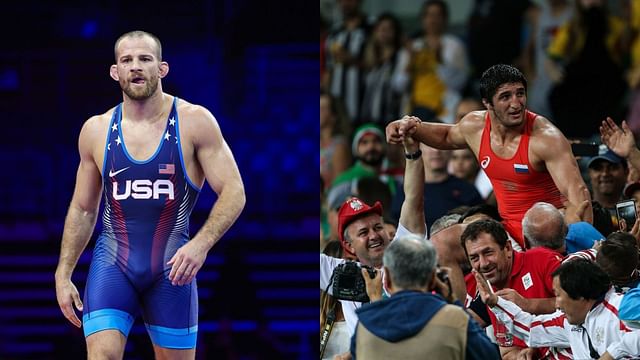 Fans react as David Taylor loses World Wrestling Championship match against Abdulrashid Sadulaev (Images: All via Getty)