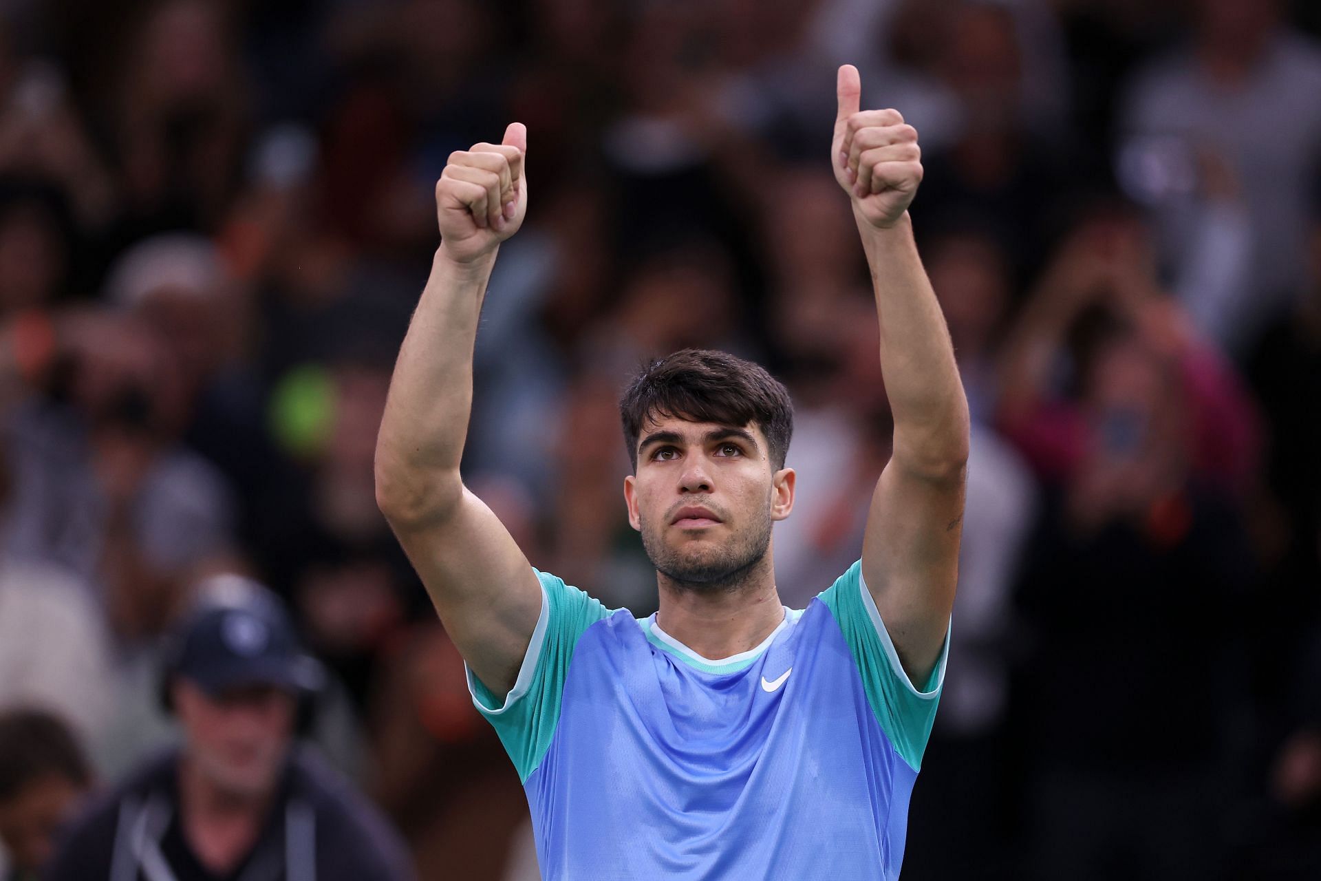 Carlos Alcaraz pictured at the 2024 Paris Masters | Image Source: Getty