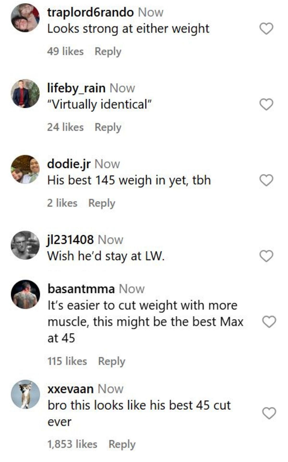 More comments on the post. [Image credit: @espnmma on Instagram]