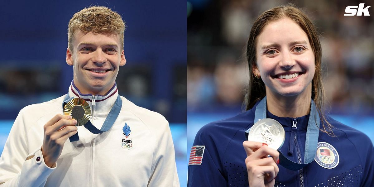 Leon Marchand and Kate Douglass leave for the first stop of the short-course Swimming World Cup 2024. (Images by Getty)