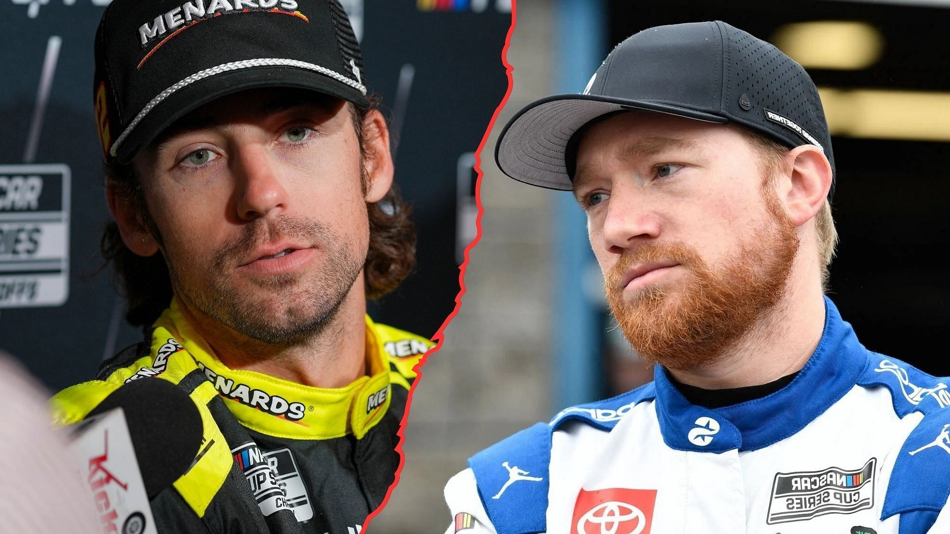 Ryan Blaney (L) required painkillers after Tyler Reddick