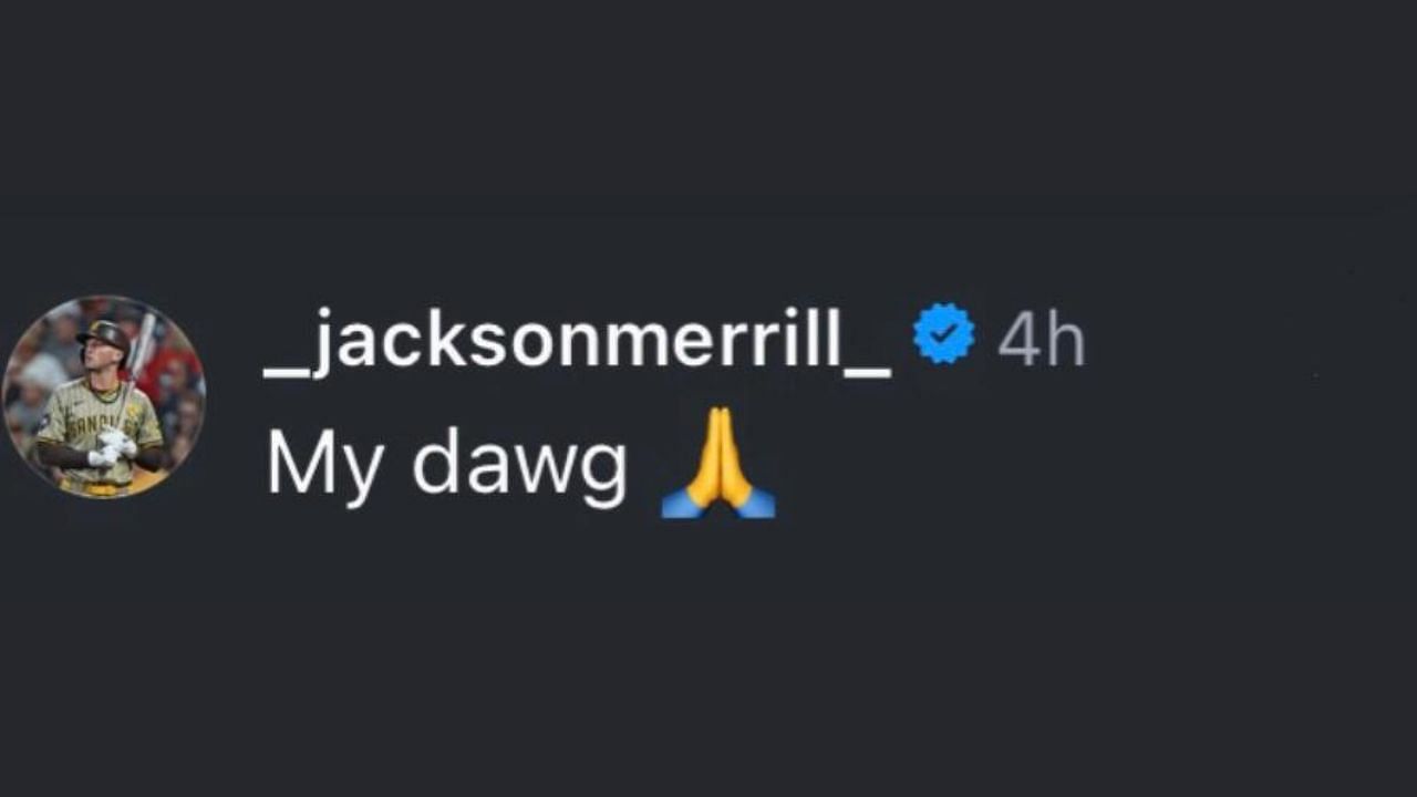 Screenshot of Jackson Merrill's comment (Image from - Instagram.com/@arraezluis)