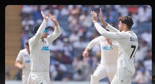 [Watch] Mitchell Santner traps Ravindra Jadeja lbw to bag maiden fifer in 2024 IND vs NZ 2nd Test