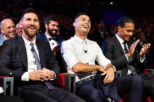 Lionel Messi (left) and Cristiano Ronaldo (centre)