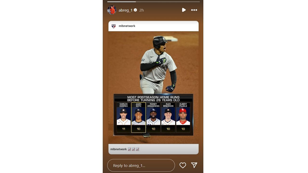 Alex Bregman&#039;s Instagram story