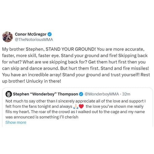 Conor McGregor's response to Stephen Thompson