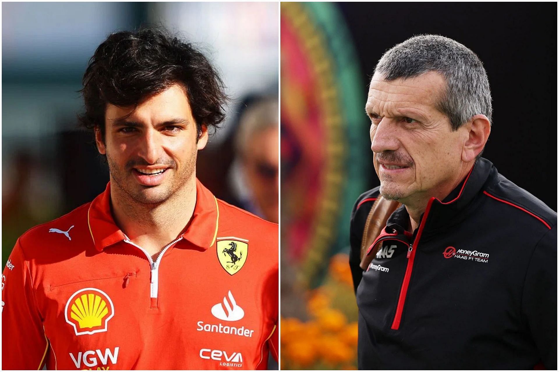 Carlos Sainz (L) and Guenther Steiner (R) (Images via Getty)