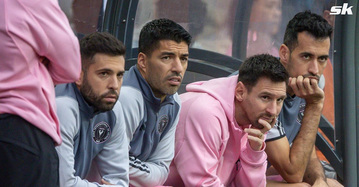 (L-R): Jordi Alba,  Luis Suarez, Lionel Messi, and Sergio Busquets