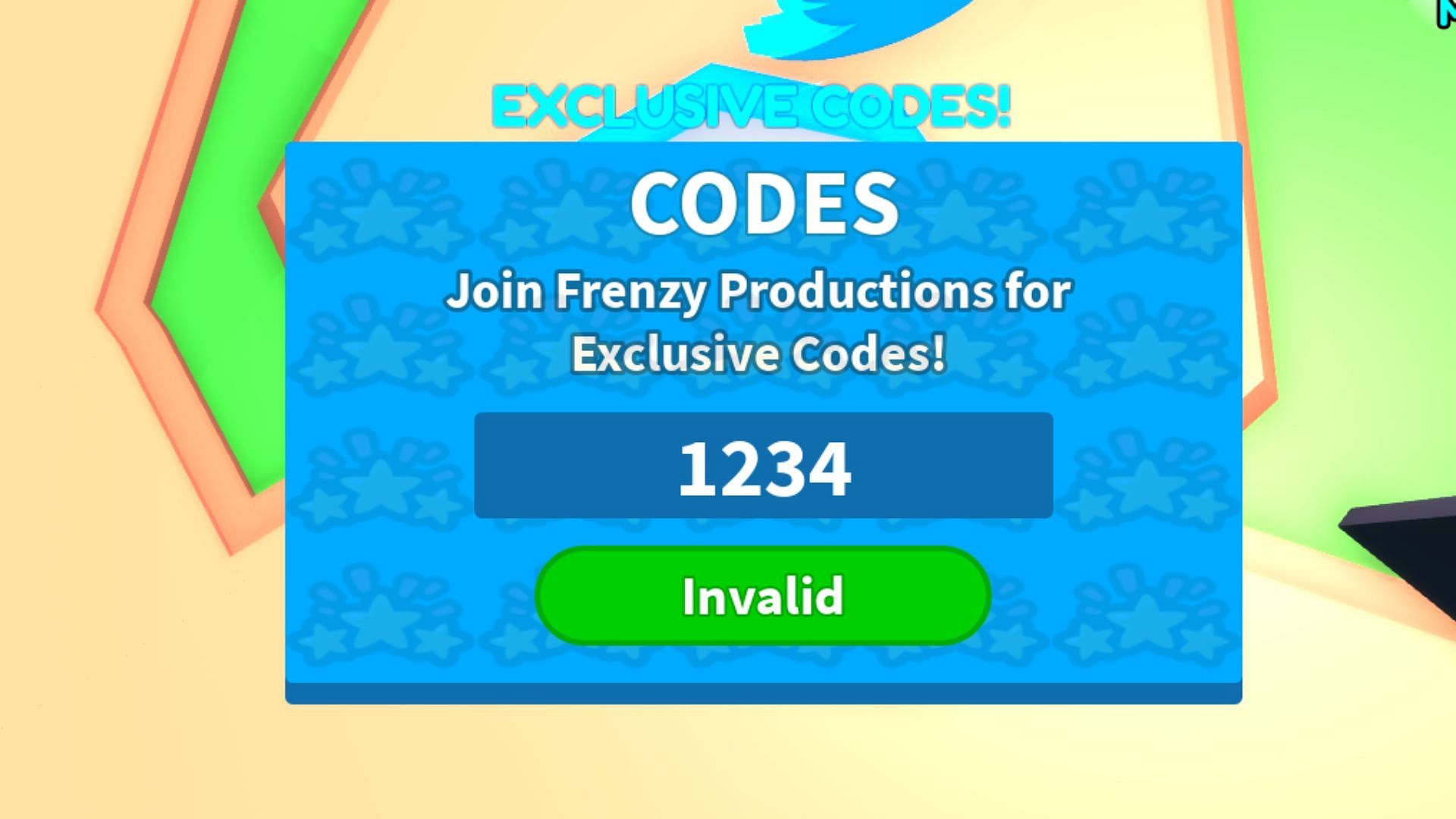 Clicking Gods invalid code issue (Image via Roblox)