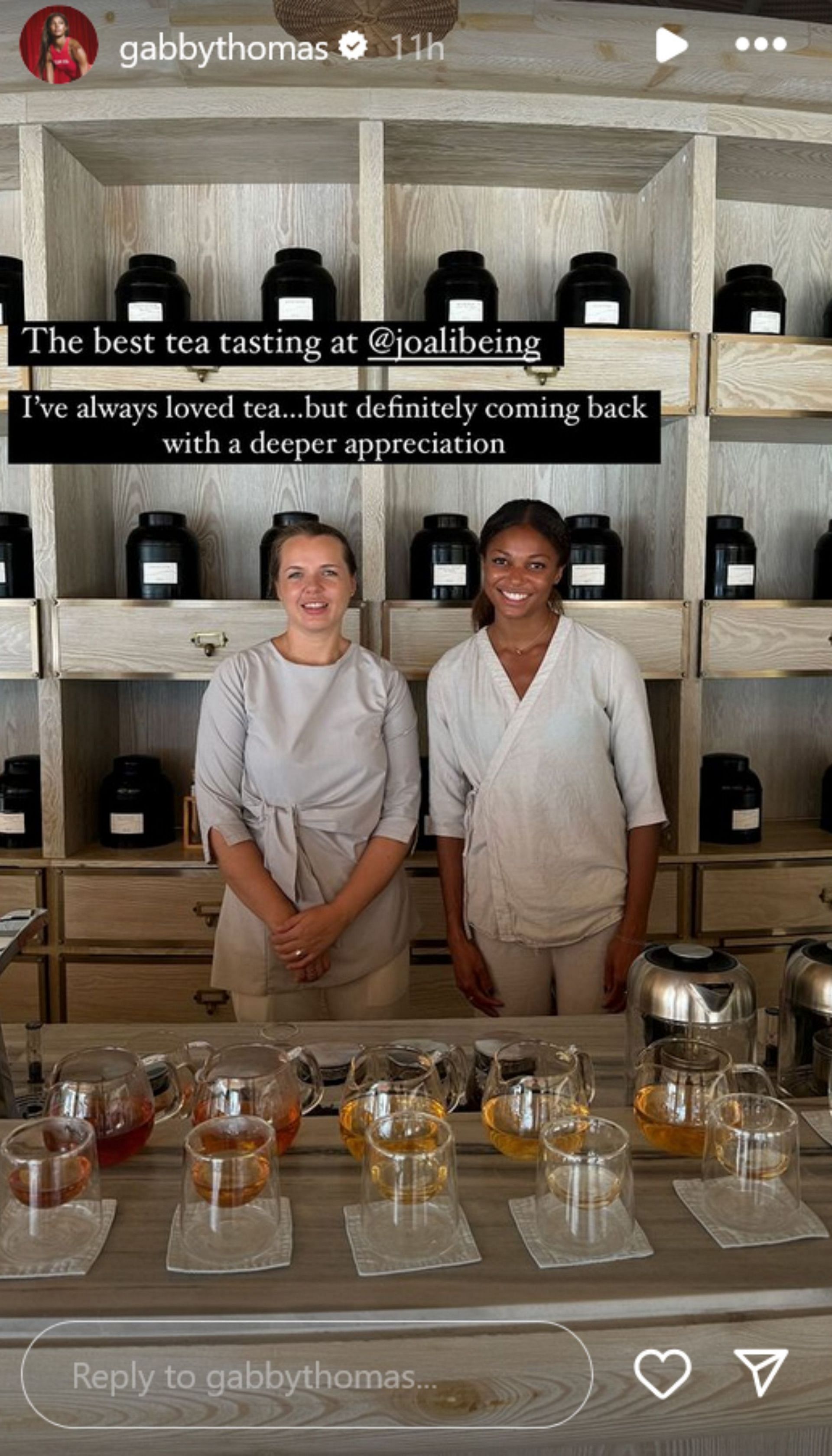 Screenshot of tea tasting event. PHOTO: Instagram/ @gabbythomas