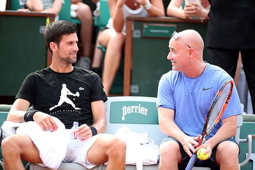 Novak Djokovic and Andre Agassi (Source: Getty)