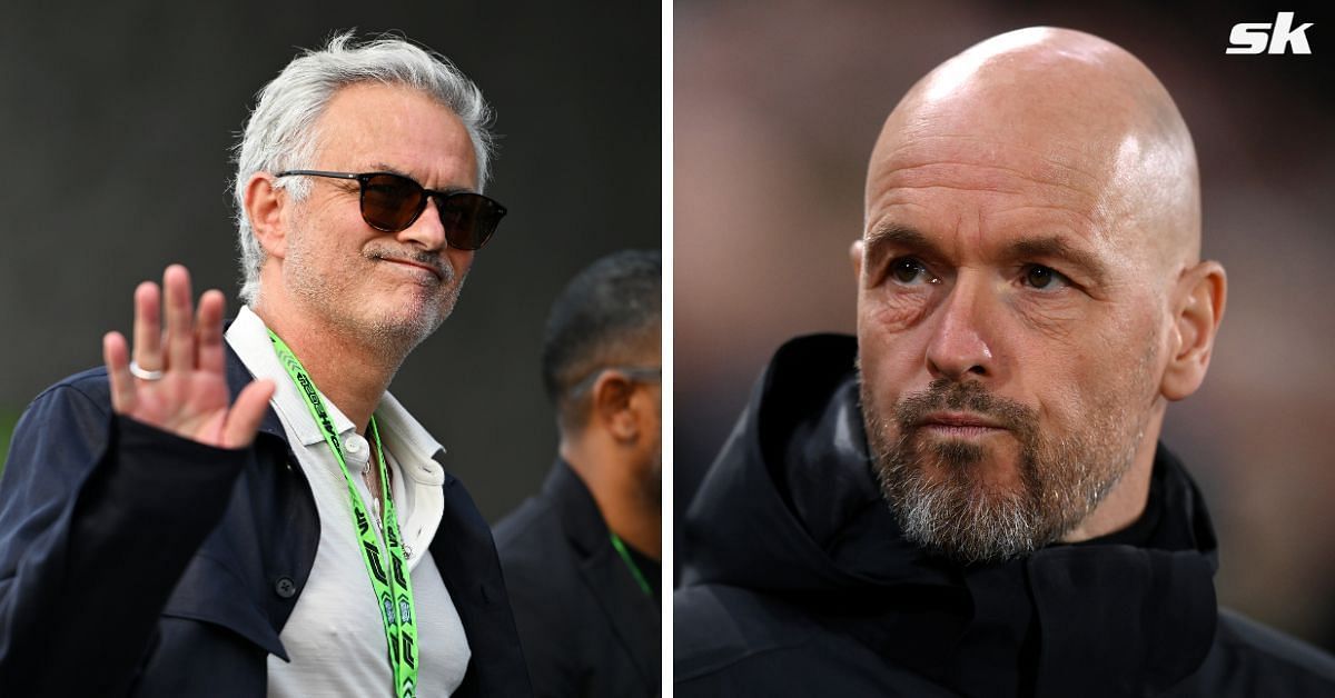 Fenerbahce manager Jose Mourinho (left) and Manchester United boss Erik ten Hag