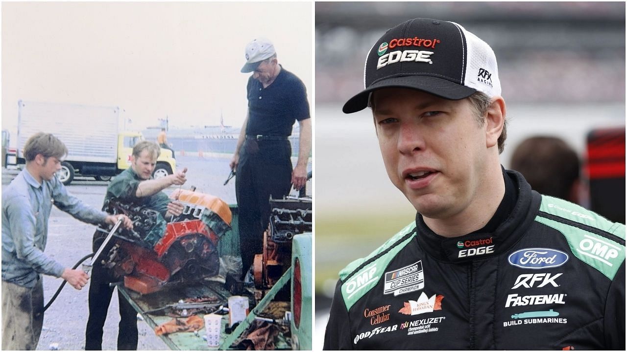 Brad Keselowski remembers his father Bob with a photo from 1970 (Images from @keselowski on X and Getty Images)