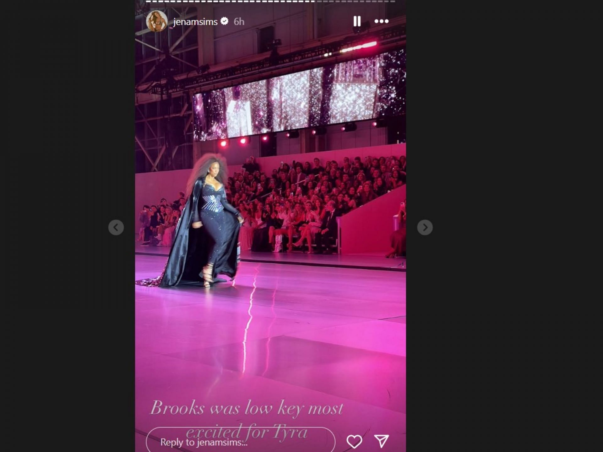 image via Instagram @jenasims Brooks Koepka and Jena Sims attend the Victoria's Secret Show 2024 (Image via Instagram@jenasims)