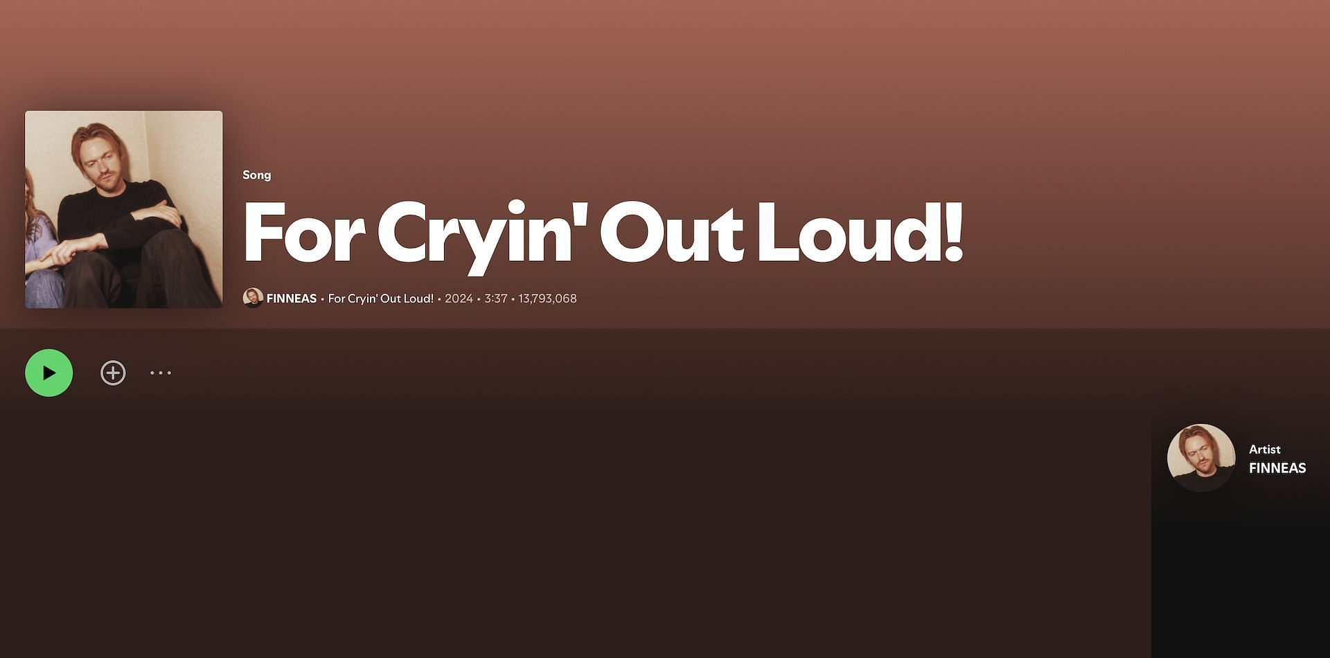 Track 8 on &#039;For Cryin&#039; Out Loud!&#039; (Image via Spotify)