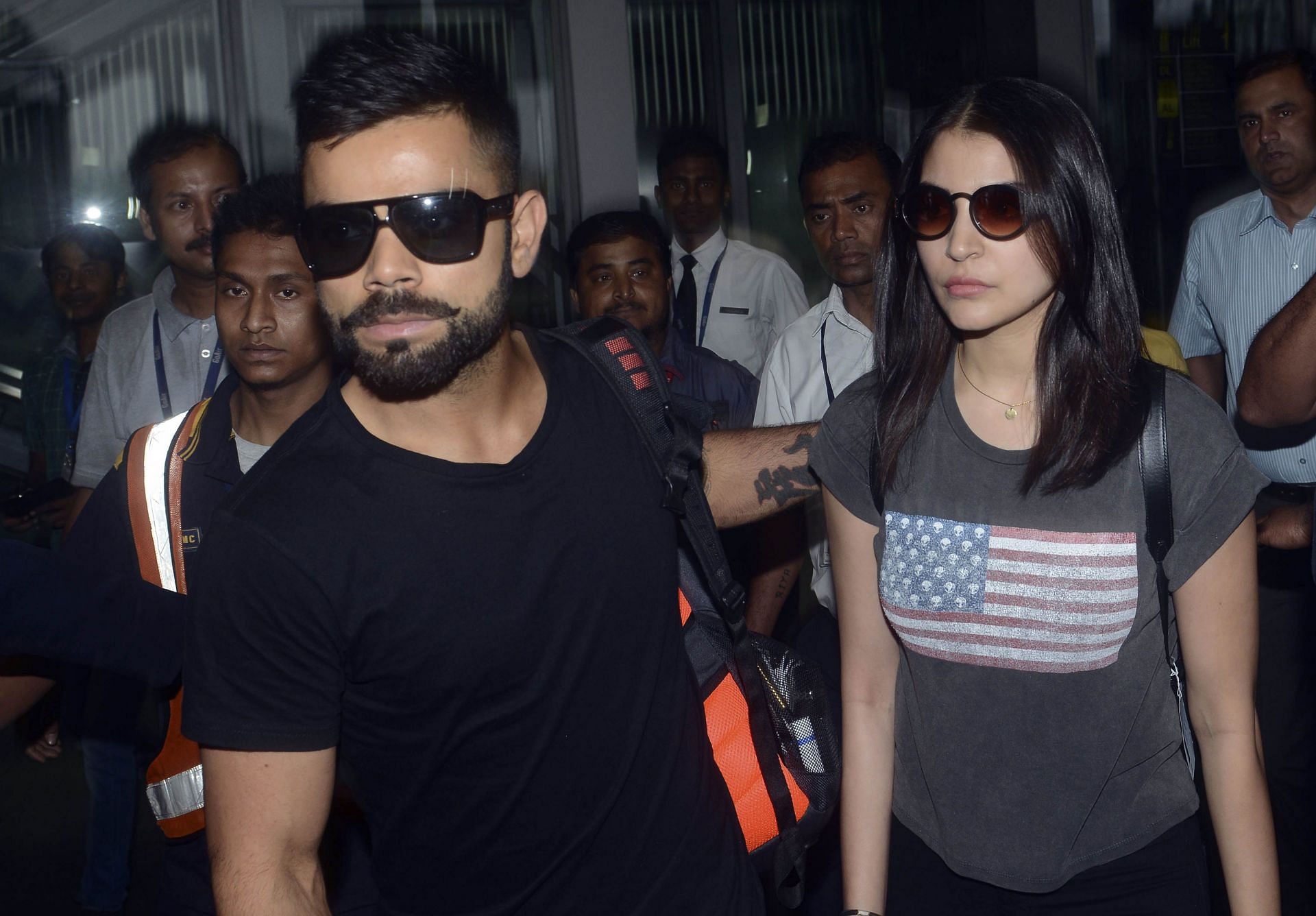 Bollywood Actor Anushka Sharma And Virat Kohli Arrive At Kolkata For IPL Inaugural - Source: Getty