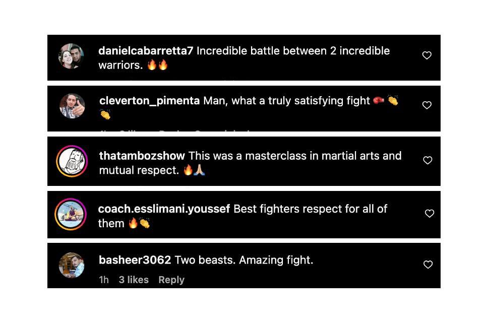 Screenshot of fans&#039; comments. [ONE Championship/Instagram, screenshot]