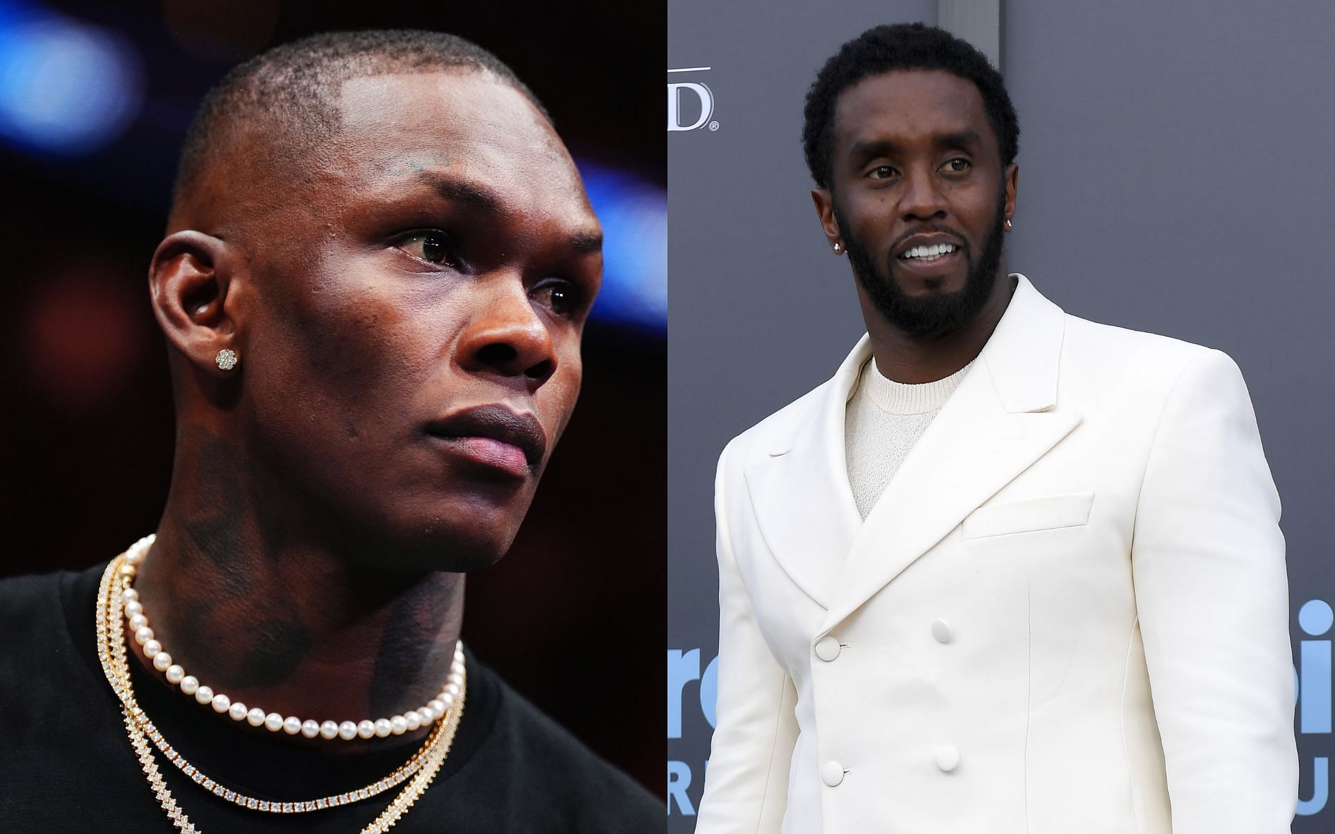 Israel Adesanya (left) has put forth his take regarding P. Diddy (right) who