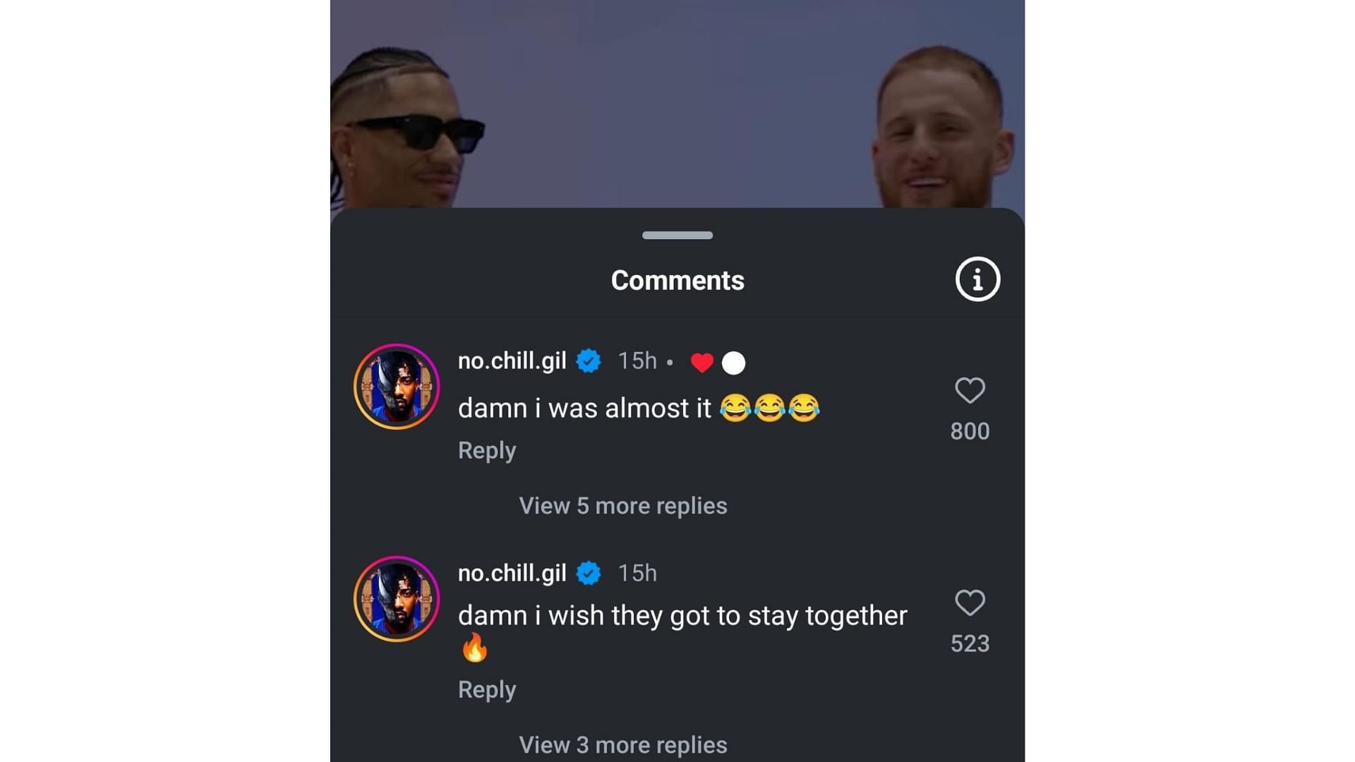 Gilbert Arenas jokes about almost being Donte DiVincenzo's favourite player. Photo Credit: GQ Sports IG account